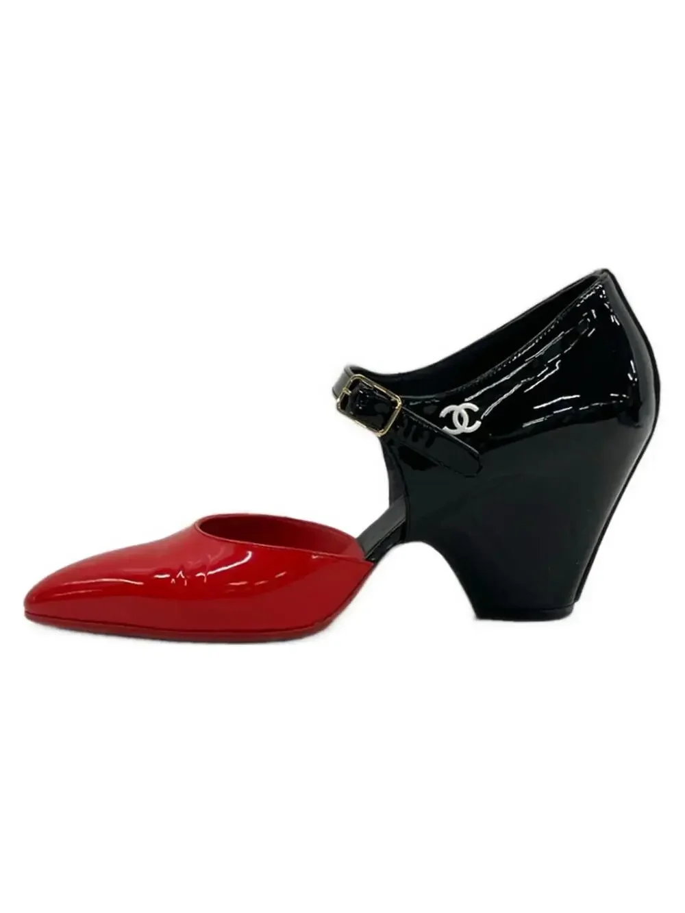 Chanel Black Red Patent Leather Women's #281179C61B